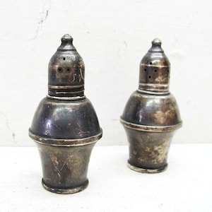 Vintage Sterling Silver Salt & Pepper Shaker Set - Glass Lined