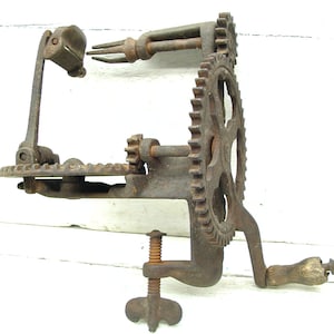 Vintage Apple Peeler Lockey Howland Company Apple Peeler Pat'd 1856 Gear Driven Apple Peach Peeler Read Description image 1