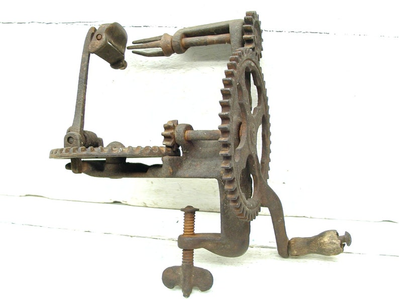 Vintage Apple Peeler Lockey Howland Company Apple Peeler Pat'd 1856 Gear Driven Apple Peach Peeler Read Description image 1