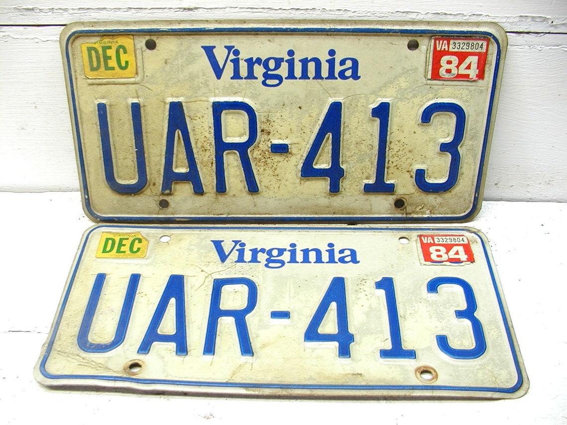 Placa de licencia VA Virginia Car Tag Juego de placas Etsy