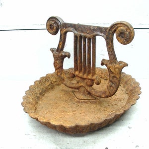 Vintage Cast Iron Boot Scraper: Rustic Farmhouse Mud Room Decor