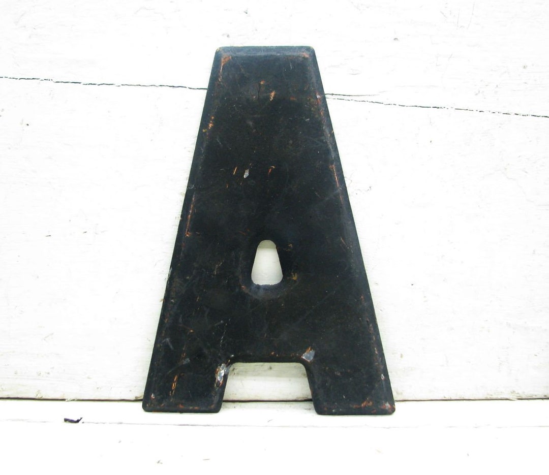 Letter A Metal Letter Sign Black Chippy Paint 7 1/2 - Etsy