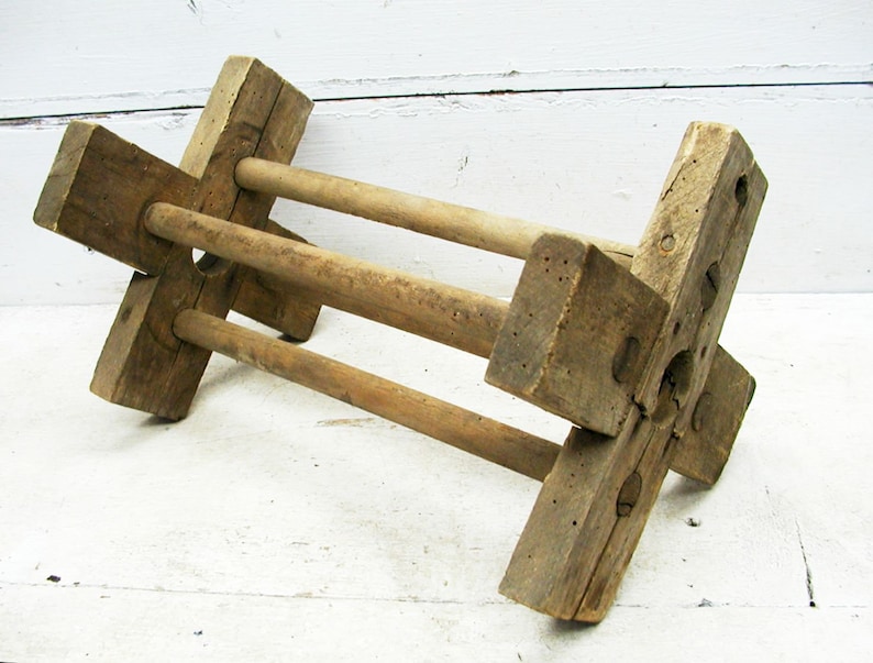 Rope Winder Amish Decor Vintage Wooden Spool Winder Rope Spool Unique Project Piece Perfectly Primitive