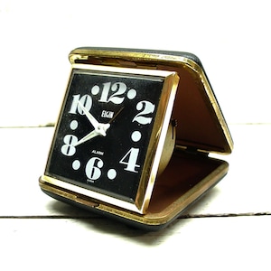 Vintage Elgin Travel Alarm Clock Mid Century Tested image 1