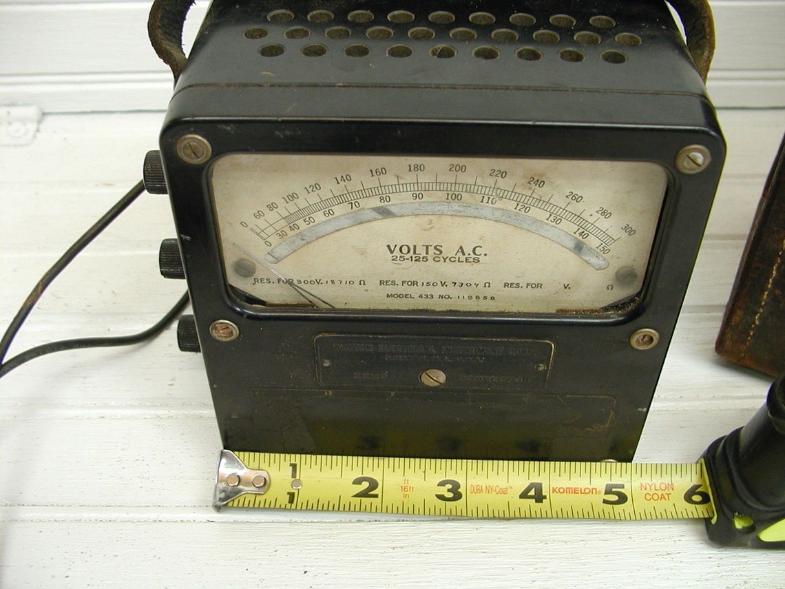 Industrial Gauge Test Meter Weston Volt Meter Leather Case Etsy