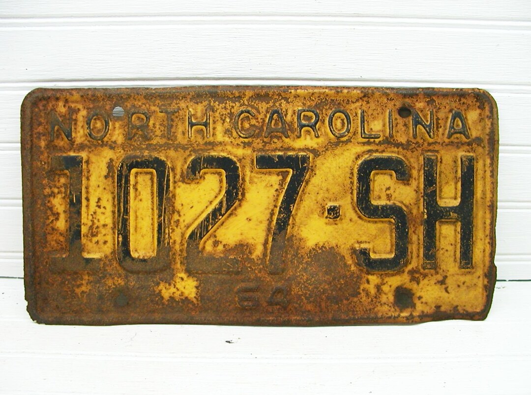 License Tag Plate North Carolina NC Rusty Automobile Man - Etsy