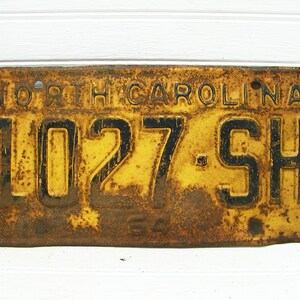 License Tag Plate North Carolina NC Rusty Automobile Man - Etsy