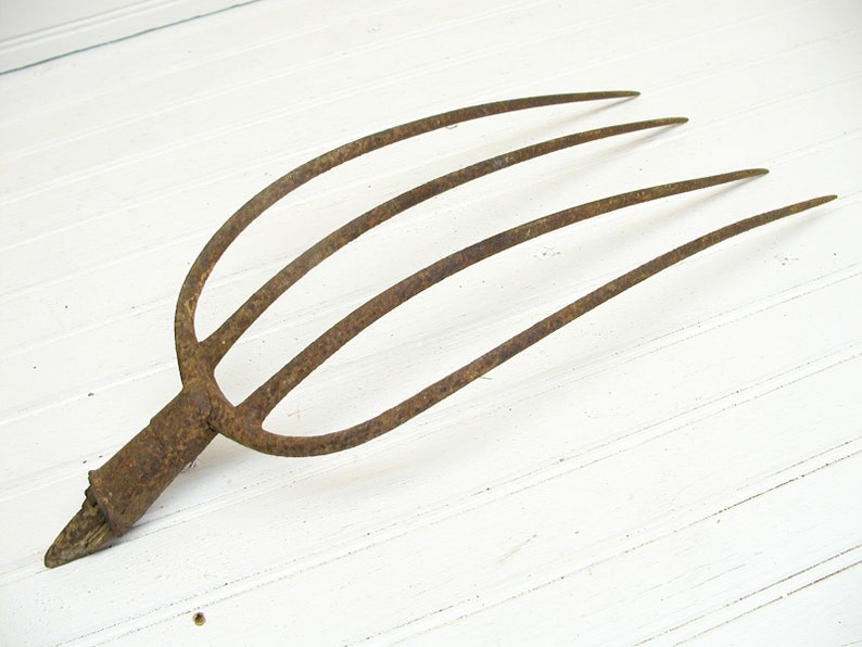 Vintage Pitch Fork Old Pitchfork Unique Primitive Decor Etsy