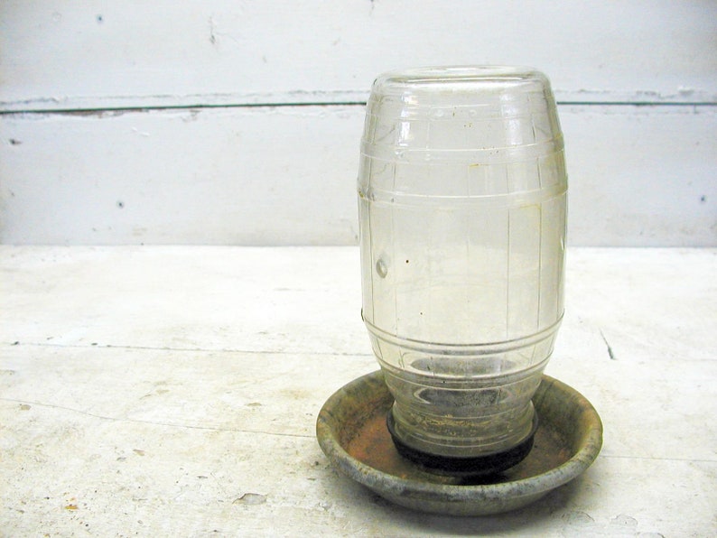 Chicken Feeder Waterer Unique Vintage Zinc Galvanized Farm Etsy