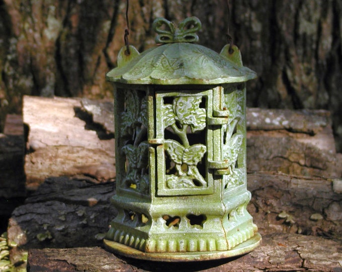 Vintage Cast Iron Candle Lantern Japanese Garden Lantern Hanging Pagoda