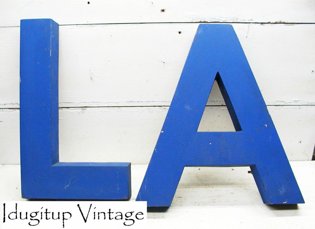 La Sign Lettering Vintage Metal Letters