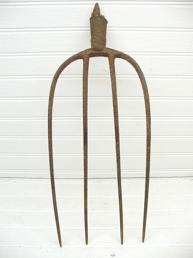 Vintage Pitch Fork Old Pitchfork Unique Primitive Decor Etsy