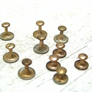 Vintage Stud Button Cufflink Brass Set of 10 - lot 6739