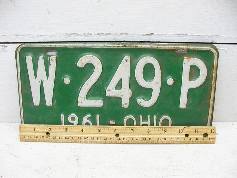 Ohio License Tag Ohio License Plate 1961 W 249 p Etsy