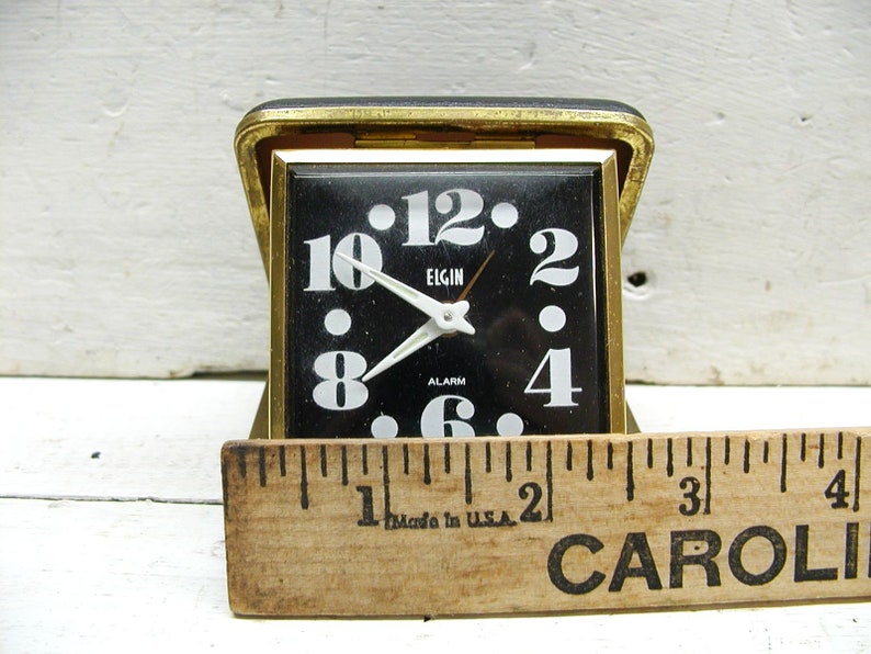 Vintage Elgin Travel Alarm Clock Mid Century Tested image 8