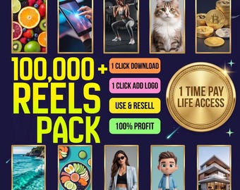 100K+ Viral Reels Pack | Faceless Content Creator Kit (Digital Download)