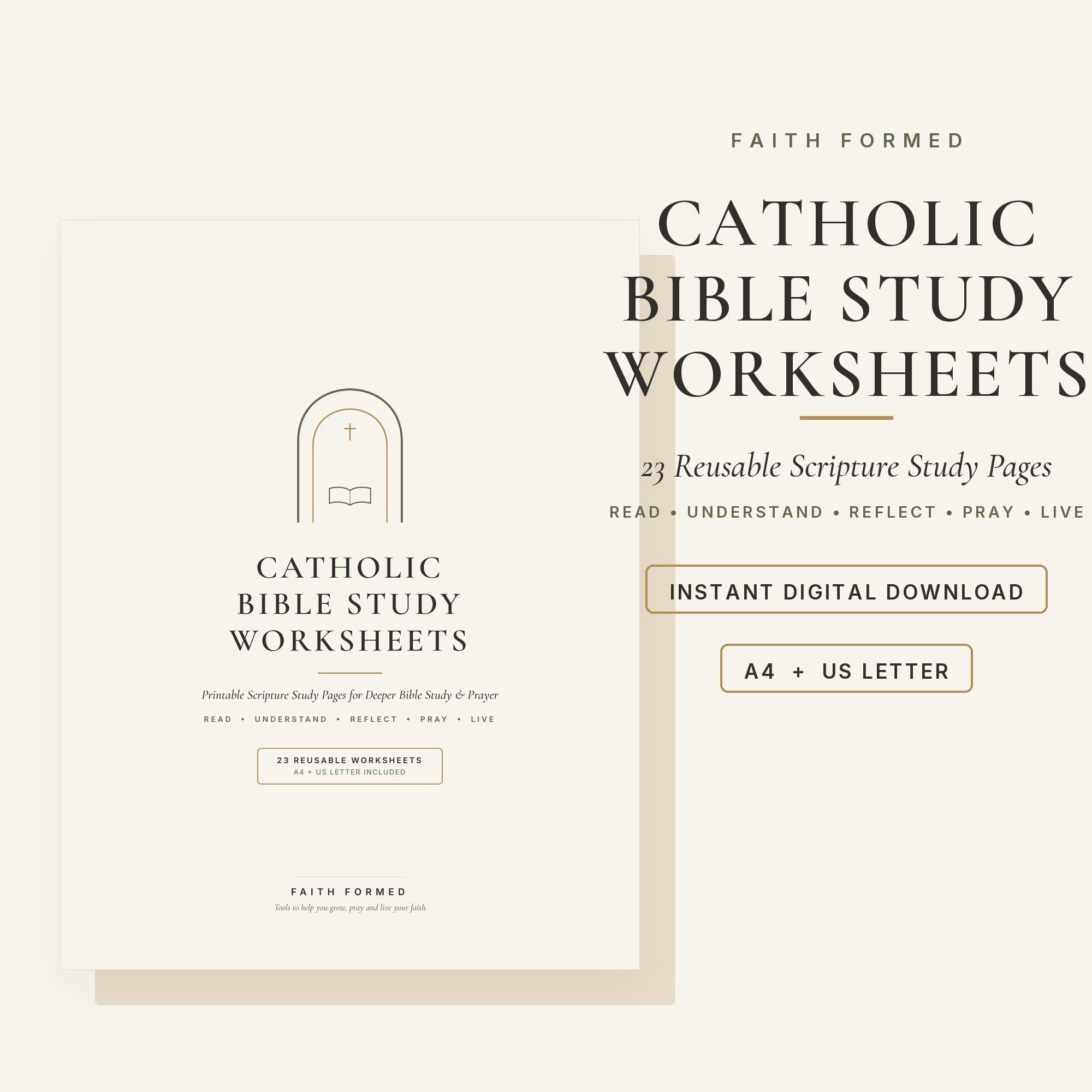 Catholic Bible Study Worksheets, Scripture Study Journal, Lectio Divina & Sunday Mass Printable
