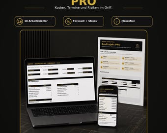 Construction Project PRO Excel Template | Construction Costs, Invoices, Change Orders, Schedule & Defects | Construction Project Planner