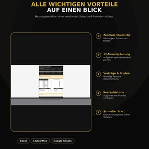 Home Manager Excel (German) | Home Maintenance Plan, Repairs, Costs, Contracts, Equipment & Consumption | Homeowner Planner image 4