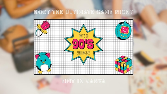 90s SPELLING BEE GAME | adult game night | girls game night | party games | millennial party game | team building game | 90s party theme