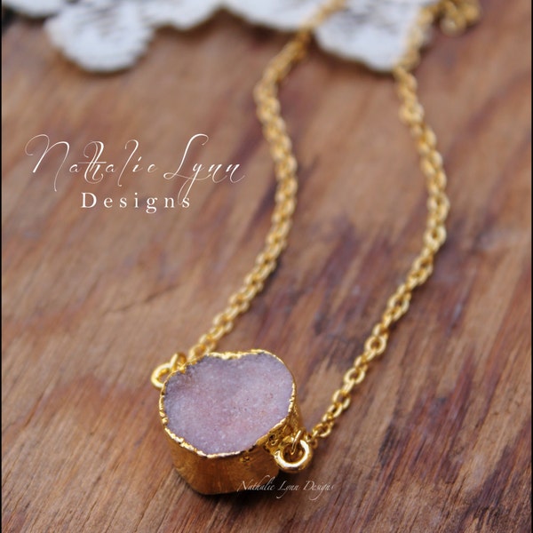 Druzy Necklace, Druzy Pendant Necklace