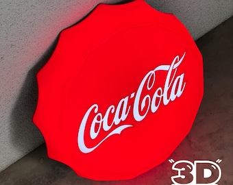 Coca Cola Logo Classic Sign LED Lighted Sign Home Bar Kitchen Diner Vintage American Pop Decor Pepsi Dr Pepper Fanta Wall 3D Plaque