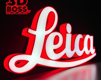 Leica Lighted Sign Red Logo LED Sign Photography Studio Darkroom Photo Gallery Hasselblad Nikon Canon Zeiss Wall Decor 3D Plaque