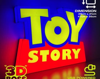Toy Story Logo Disney Pixar LED Lighted Sign Children's Room Collectibles Cinema Woody Buzz Lightyear Marvel Star Wars Wall Plaque