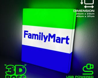 Family Mart Konbini Japan LED Lighted Sign Tokyo Street Style Anime Gaming Familymart Lawson 7Eleven Wall Decor Culture Neon Style
