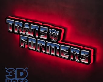 Transformers Autobot Logo LED Lighted Sign Gaming Station Home SciFi Movie Retrogaming Hasbro Gundam Marvel Wall Decor 3D Plaque
