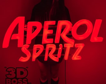 Aperol Spritz LED lighted sign LED Wall Spritz Cocktail Italian Aperitif Home Bar Kitchen Wall Decor Campari Crodino