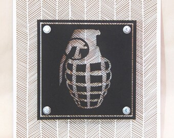 The Designer - mixed media painting on plexiglass - Herringbone Grenade - Artist Variation Limited Edition 22/79