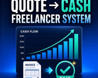 Freelancer Quote-to-Cash Spreadsheet | Client CRM, Quote, Deposit, Invoice & Payment Tracker | Excel Digital Download