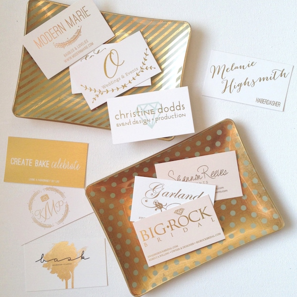 250 tarjetas de visita Gold Foil