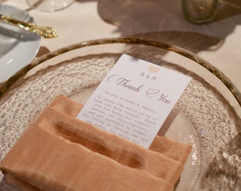 Wedding Reception Thank You Cards for Place Setting