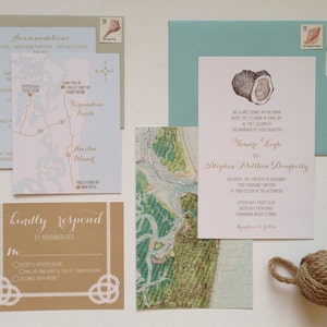 Custom Oyster Nautical Wedding Invitation Suite