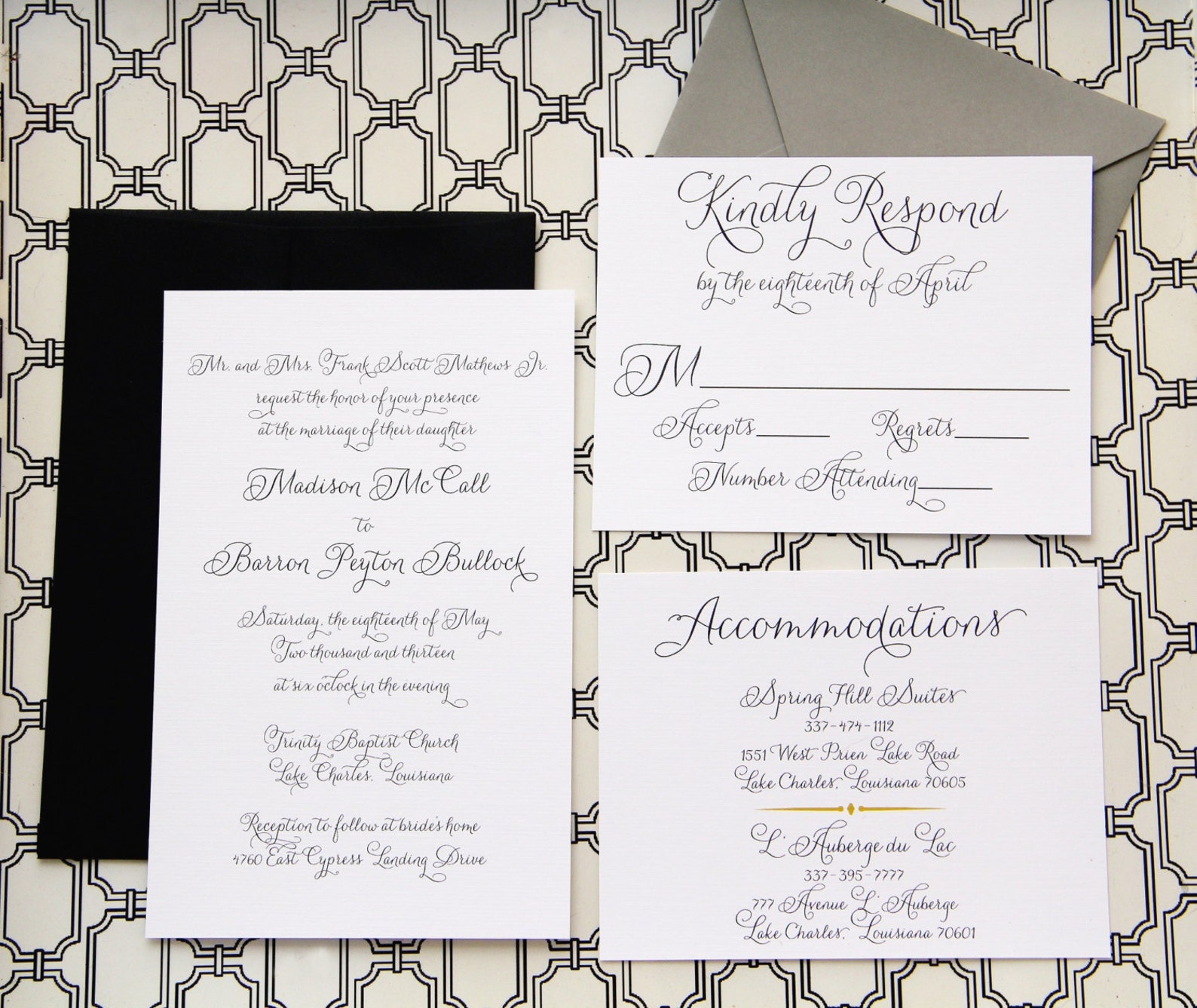 Classic Custom Wedding Invitation Suite 100 Etsy