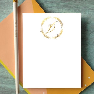 1 Custom Gold Monogram Note Pad