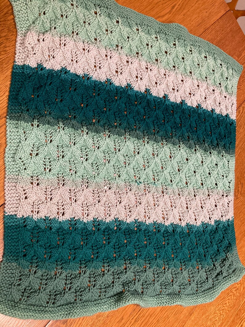 Leaf Baby Blanket Knitting Pattern Etsy