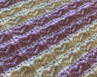 Heart Square Baby Blanket Knitting Pattern