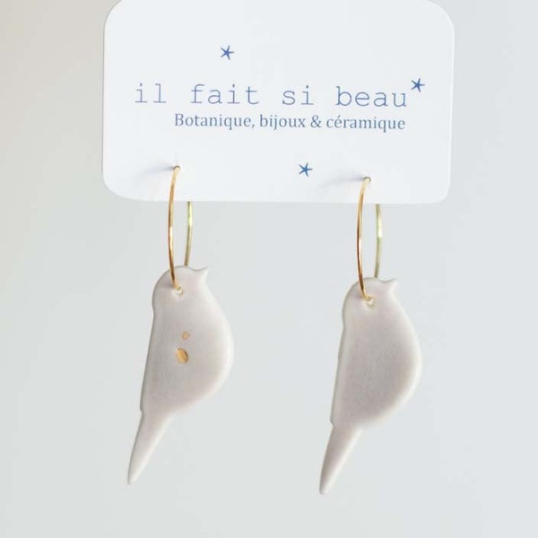 Boucles d'oreille Oiseaux Pastel