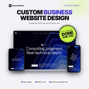 Custom Website Design Service | Business Website Design, Up to 5 Pages | Consultant & Small Business Website | Hosting Setup