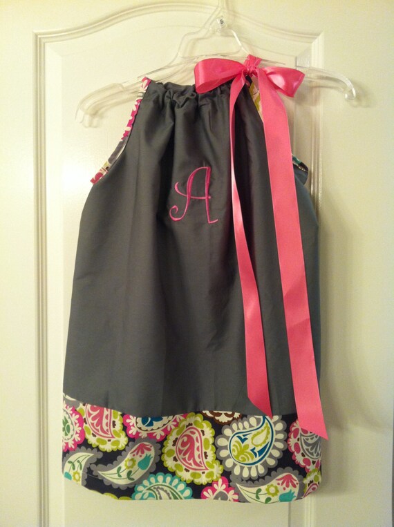 Items similar to Personalized monogrammed paisley girls pillowcase