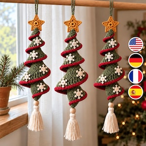 Christmas Crochet Wind Spinner Pattern, wind spinner crochet pattern, Holiday Tree Decor PDF, Twirling Christmas Ornament, Digital Download