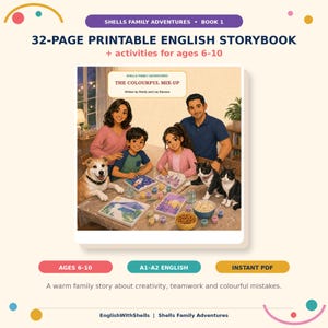 Englisches Bilderbuch zum Ausdrucken für Kinder: Die bunte Mischung (PDF-Aktivitätsbuch)
