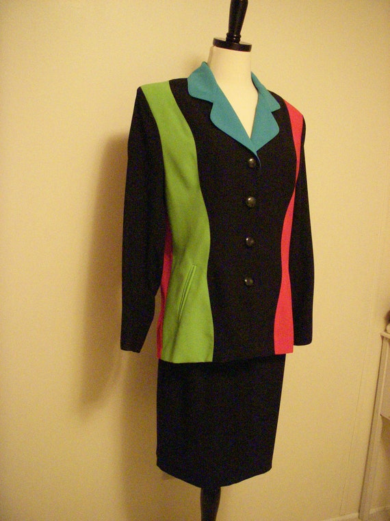 Charles Glueck NY Designer Multi-Colored Suit