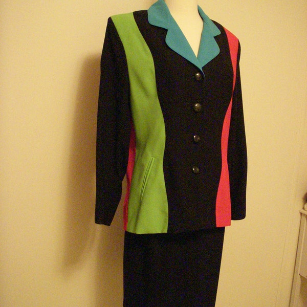 Charles Glueck NY Designer Multi-Colored Suit