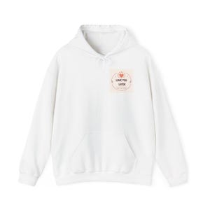 Bluza z kapturem z logo Love You Giver Heart | Mała naszywka na piersi, pozytywny przekaz