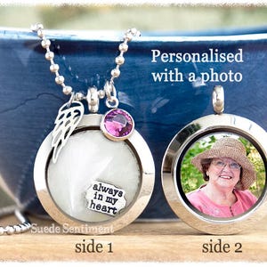 Personalised Cremation Jewelry • Photo Necklace Memorial •  Urn Locket Necklace • Loss of Pa