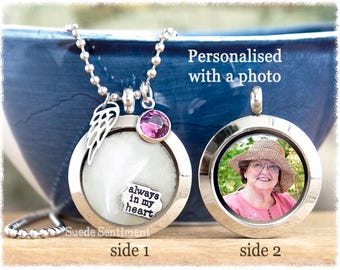 Personalised Cremation Jewelry • Photo Necklace Memorial •  Urn Locket Necklace • Loss of Pa